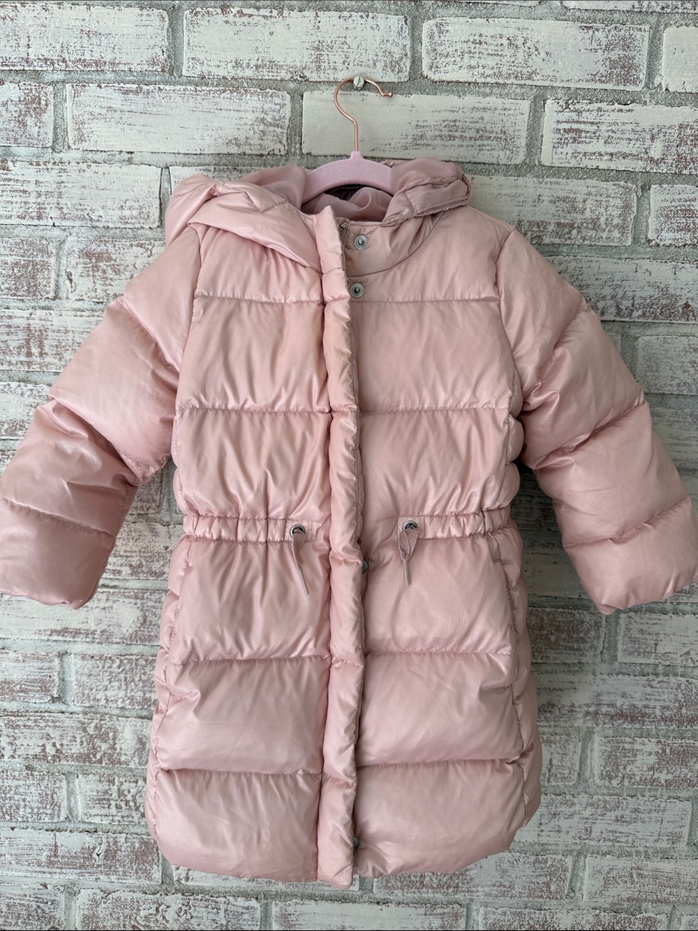 GAP Light Pink Hooded Puffer Coat for Kids